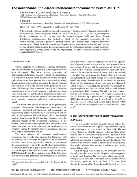 plasma interferometer polarimeter|Laser.